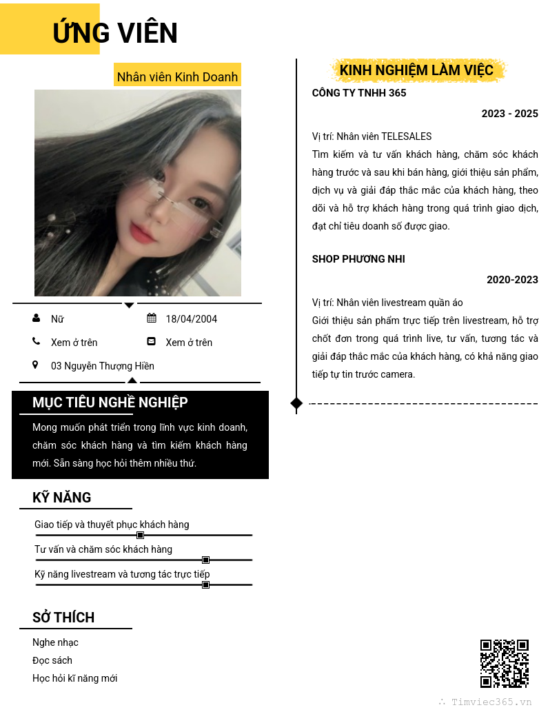 CV ứng viên