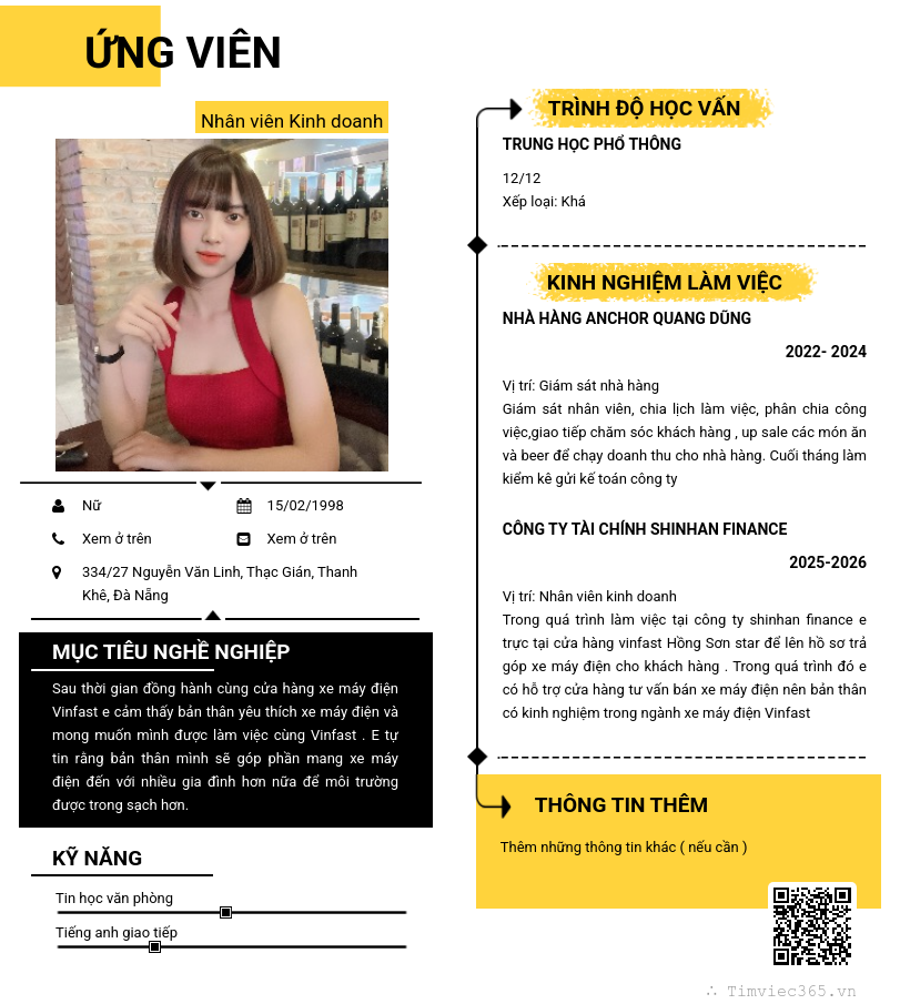 CV ứng viên