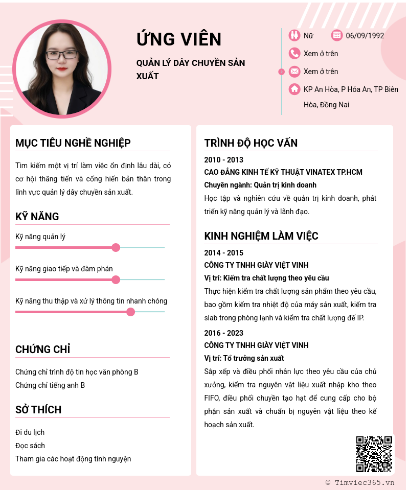 CV ứng viên
