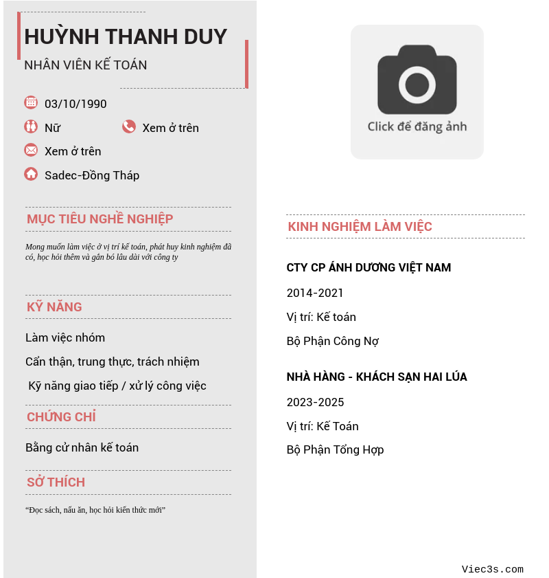 CV ứng viên