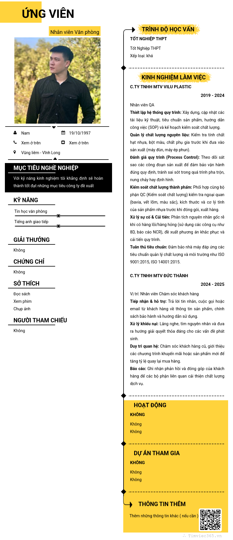 CV ứng viên