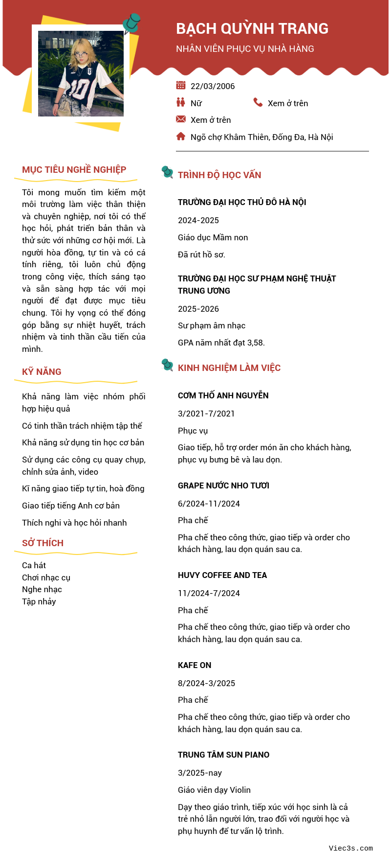 CV ứng viên