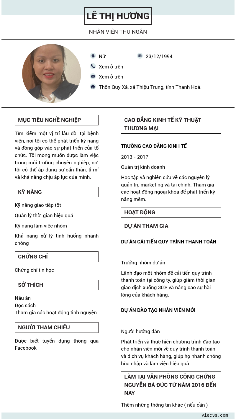 CV ứng viên