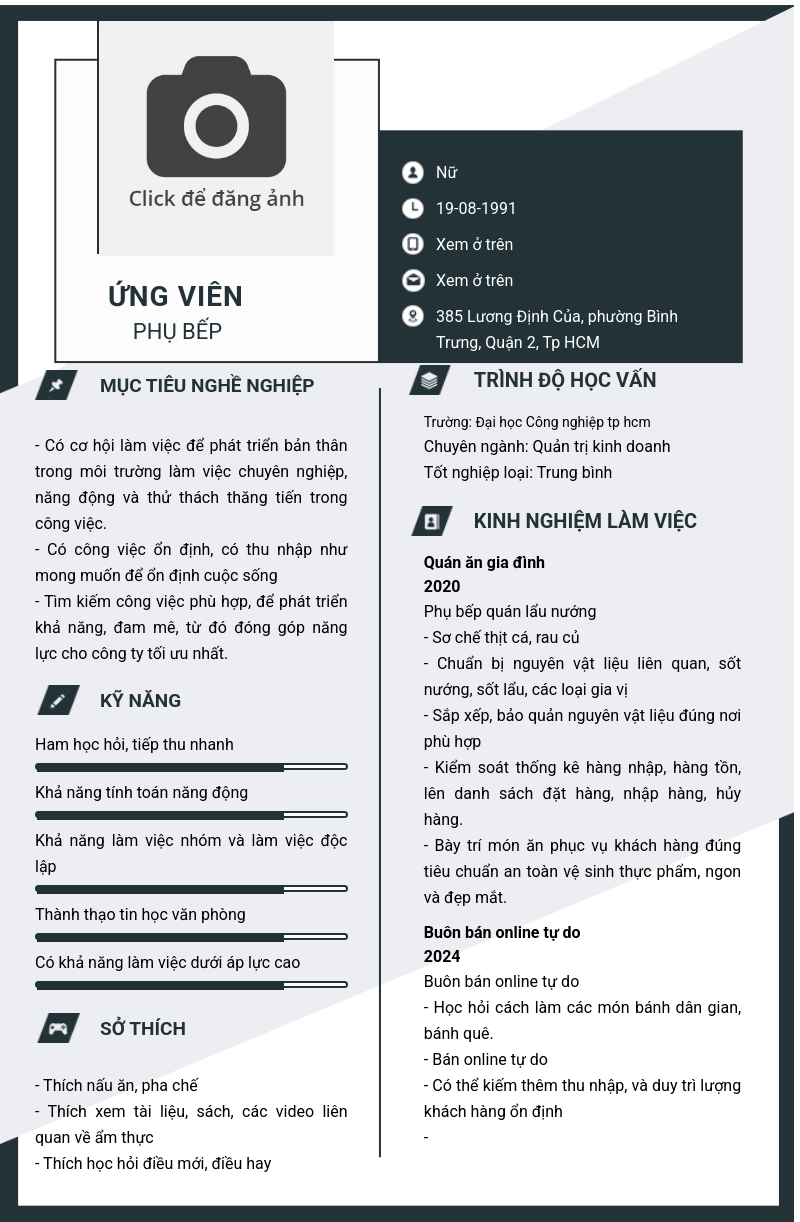 CV ứng viên