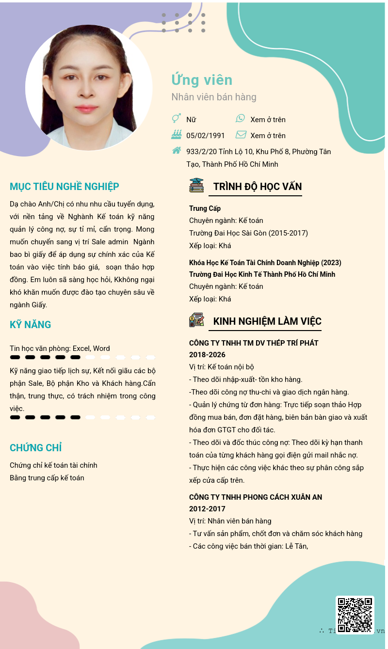 CV ứng viên