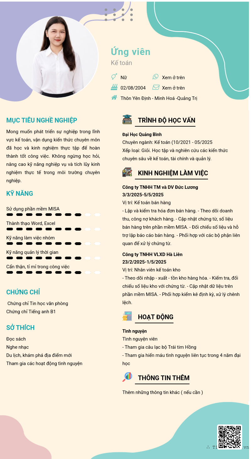 CV ứng viên