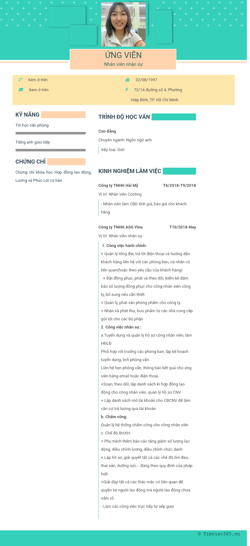 CV ứng viên