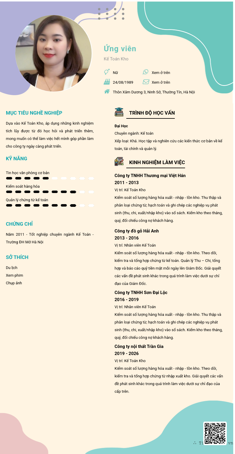 CV ứng viên