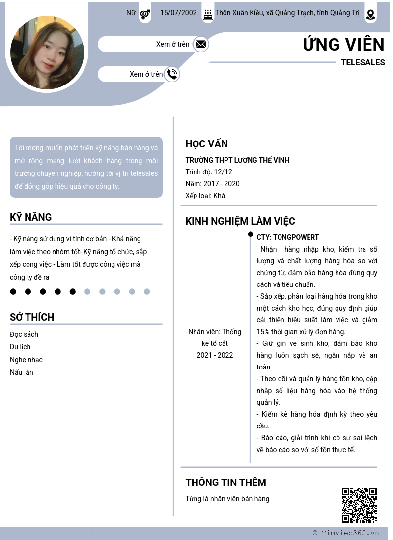 CV ứng viên