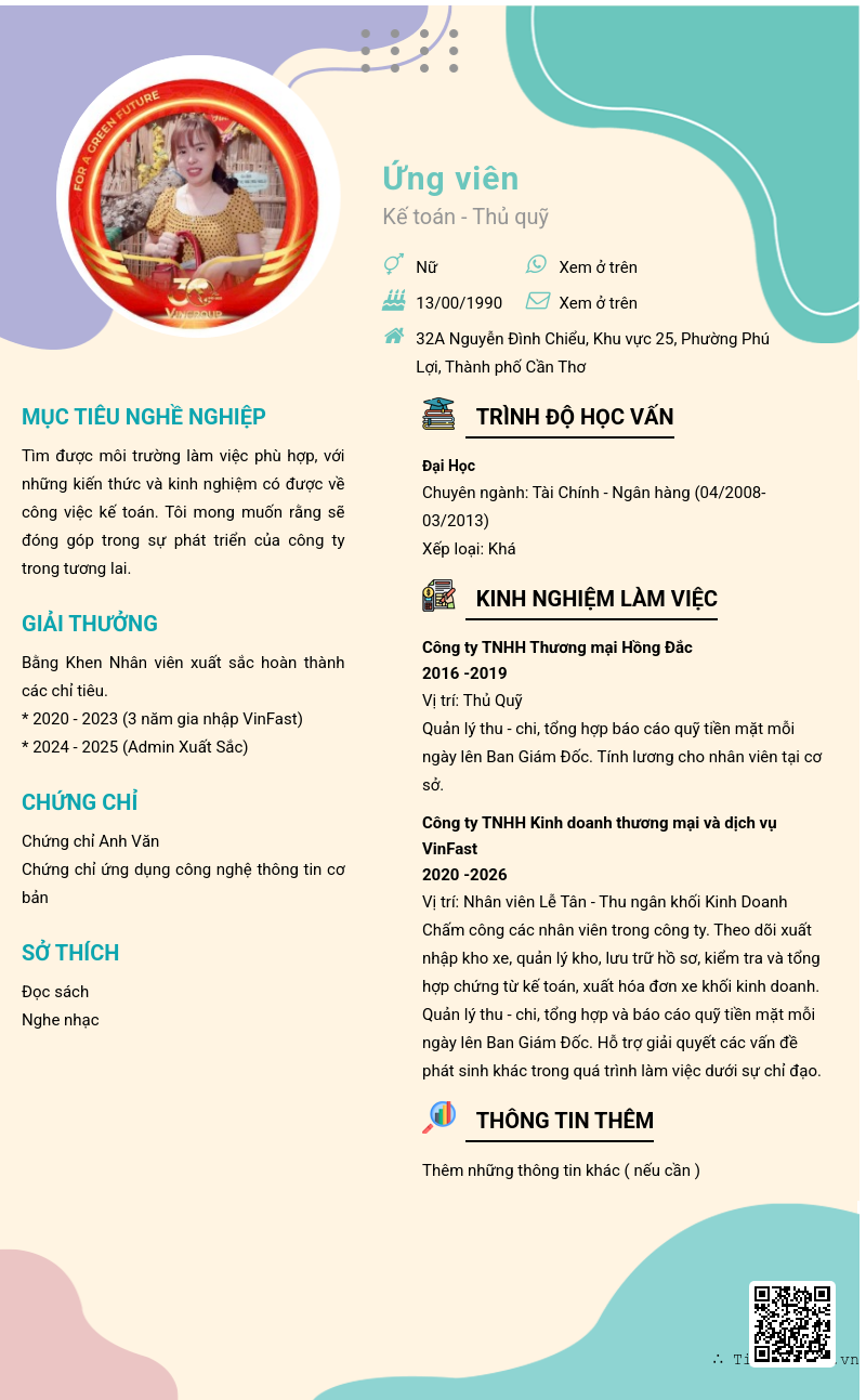 CV ứng viên