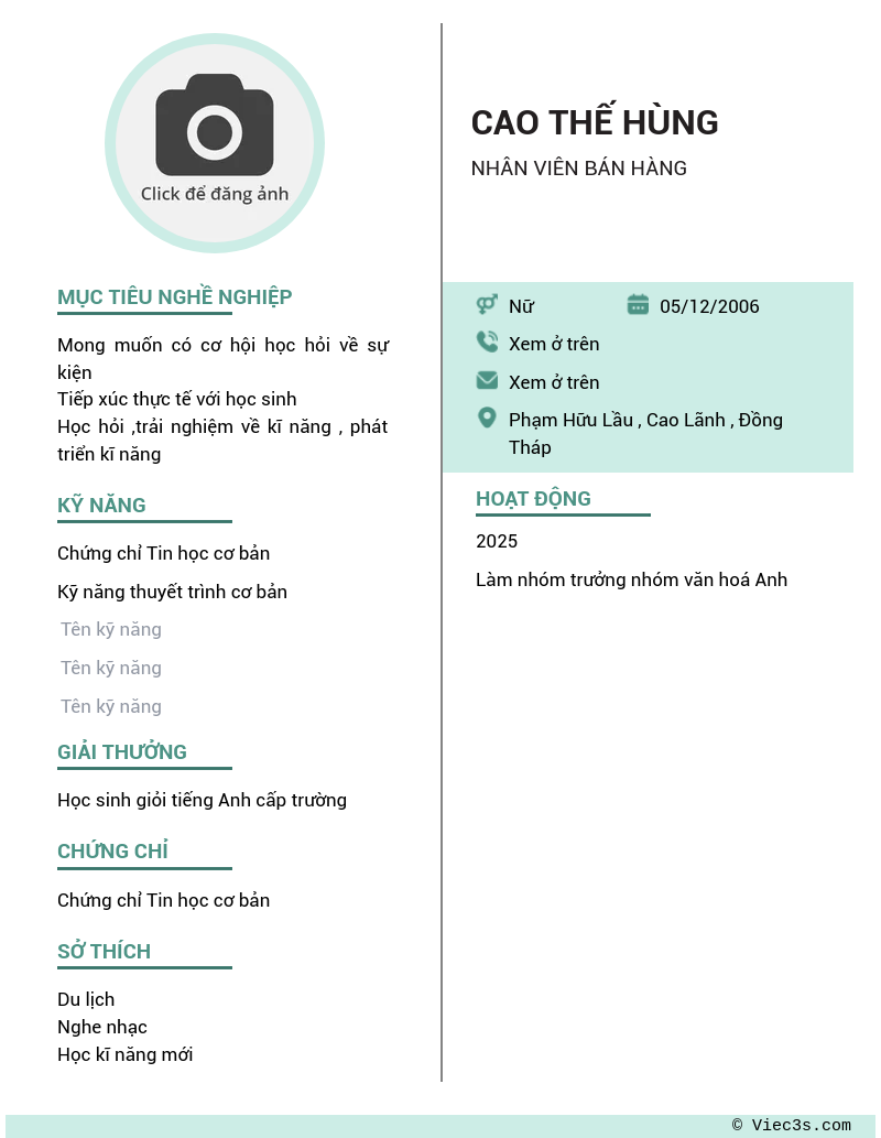CV ứng viên