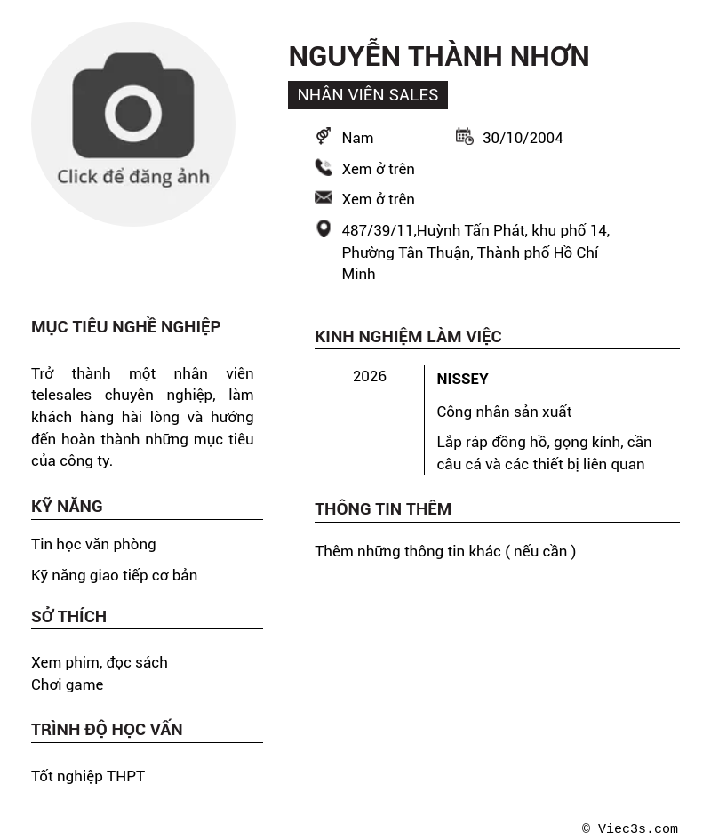 CV ứng viên