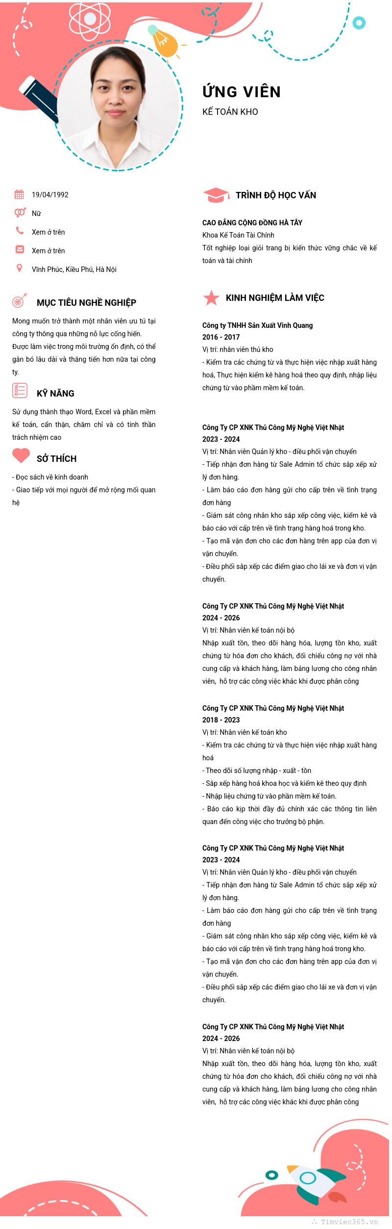 CV ứng viên