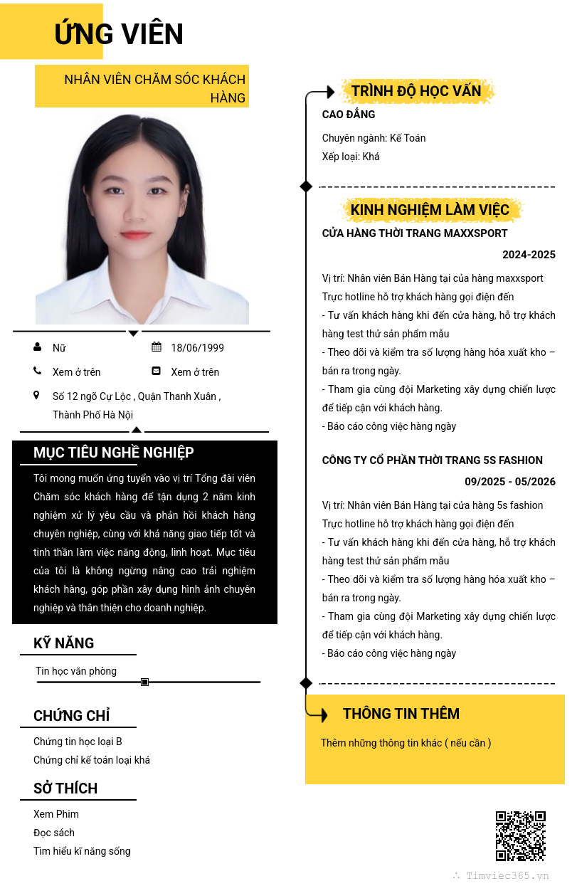 CV ứng viên