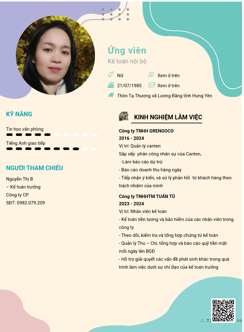 CV ứng viên