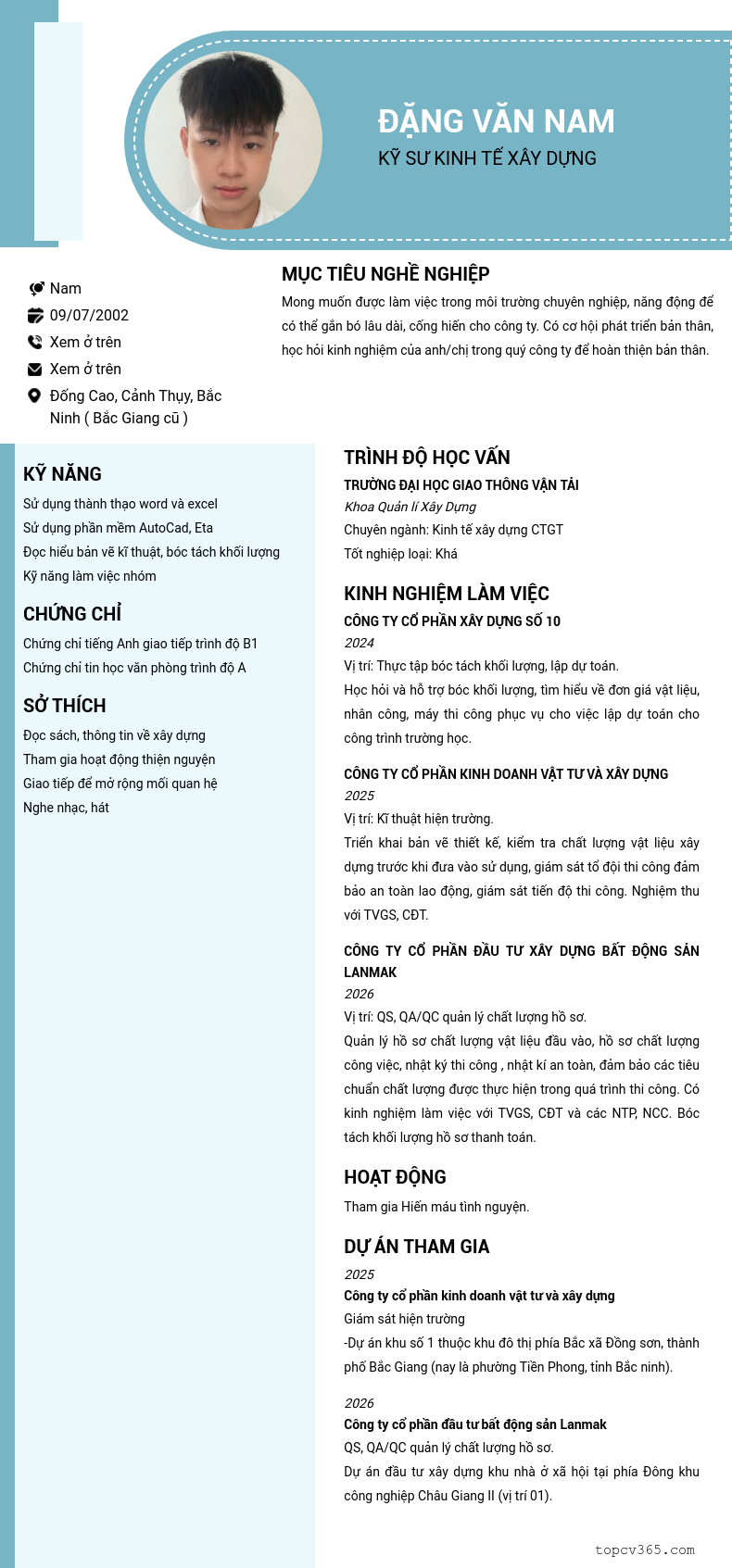CV ứng viên