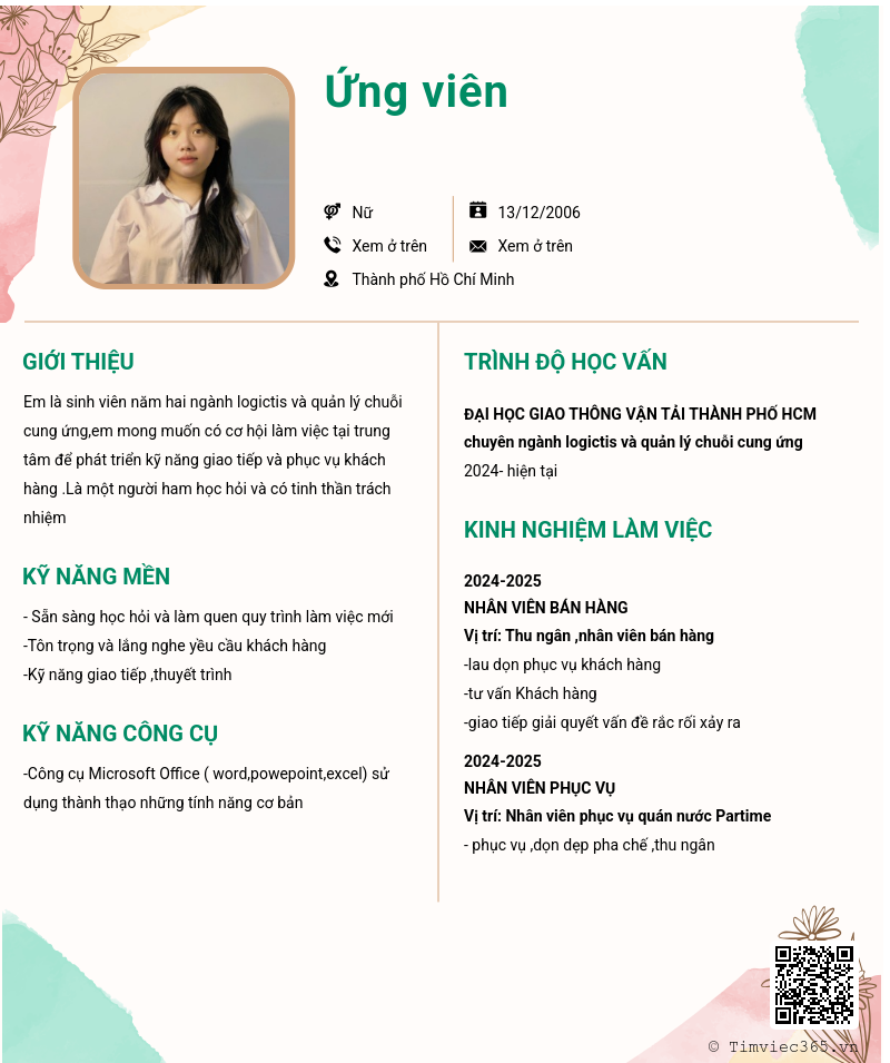 CV ứng viên