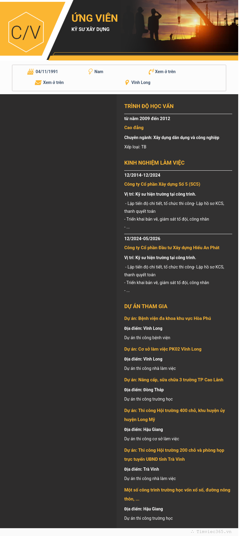 CV ứng viên