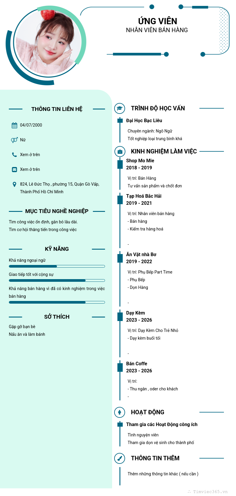 CV ứng viên