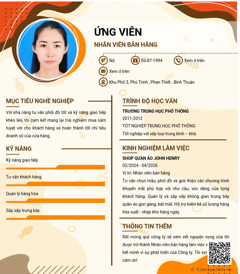 CV ứng viên