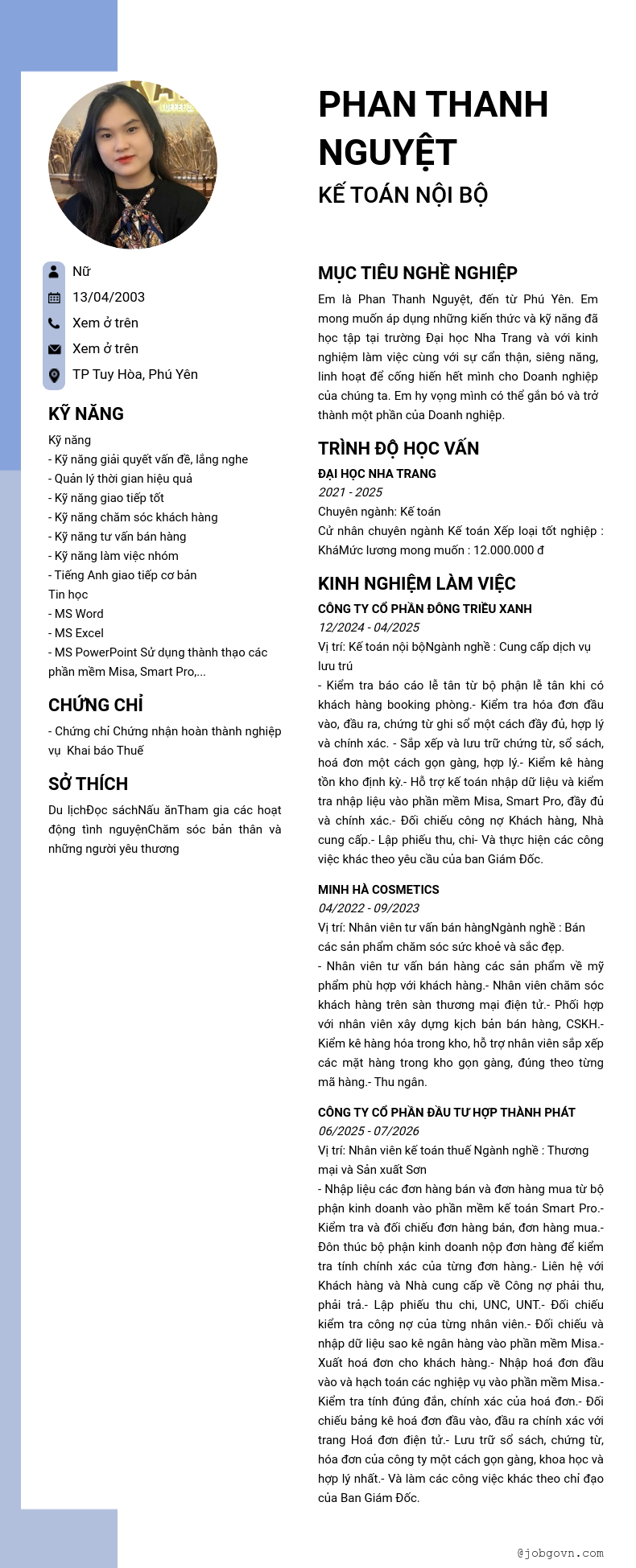 CV ứng viên