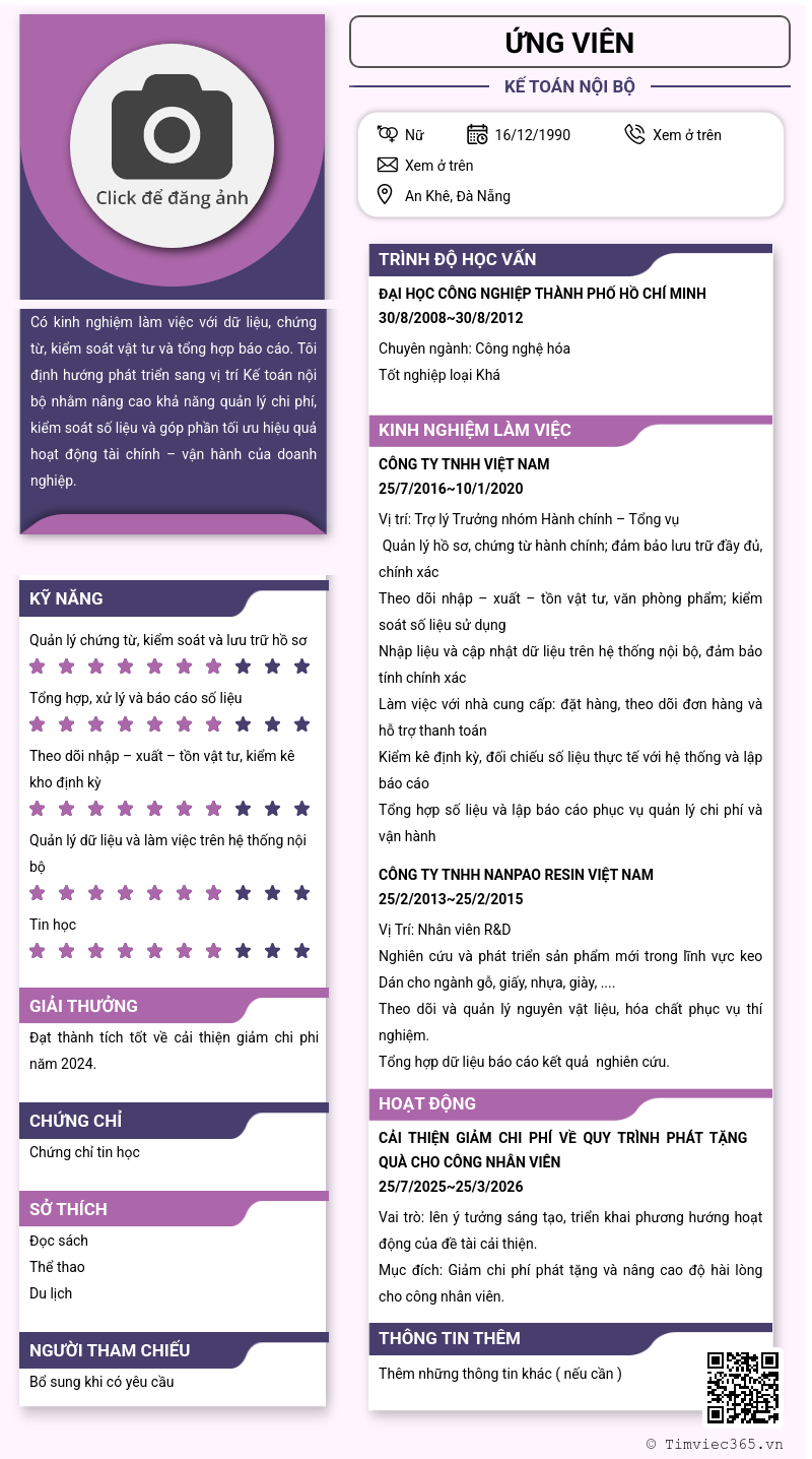 CV ứng viên
