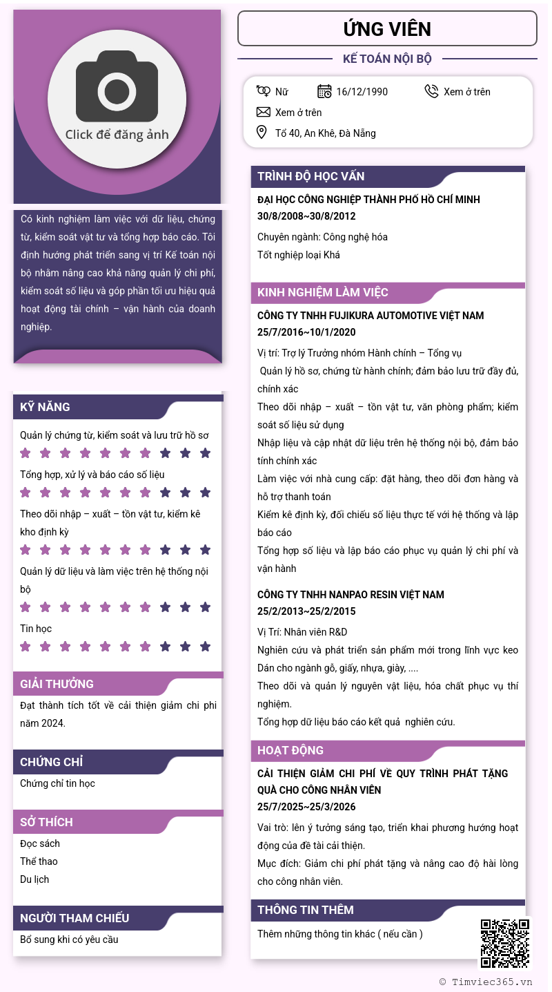 CV ứng viên