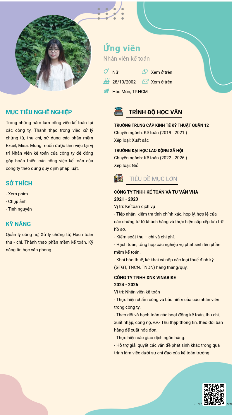 CV ứng viên