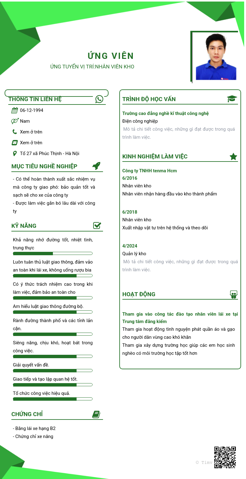 CV ứng viên