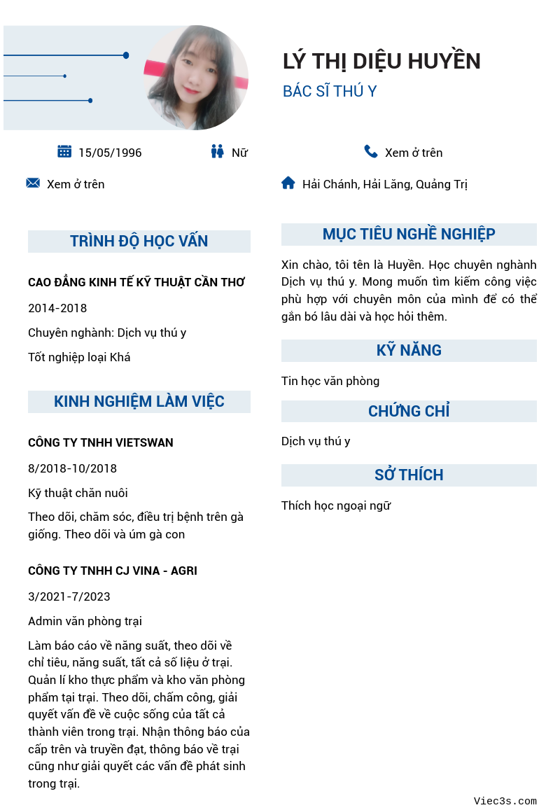 CV ứng viên