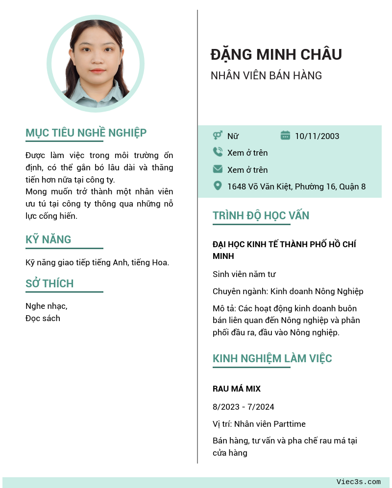 CV ứng viên