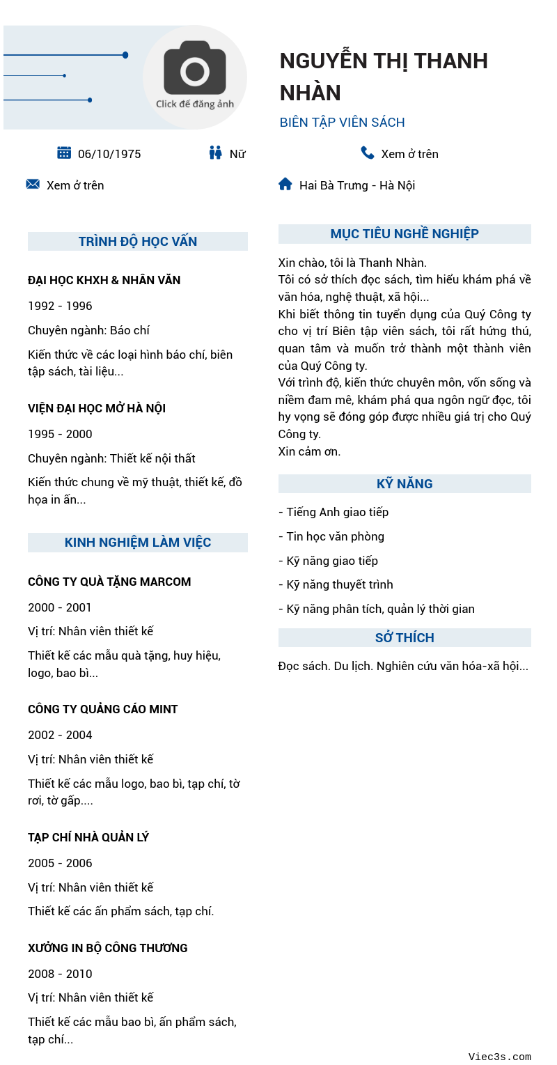 CV ứng viên