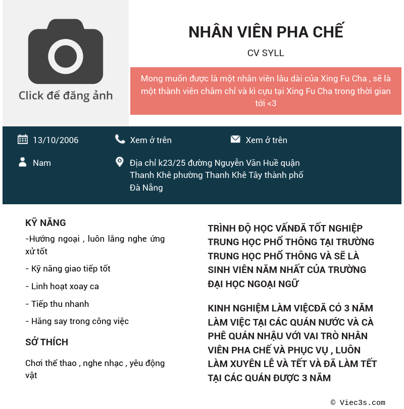 CV ứng viên