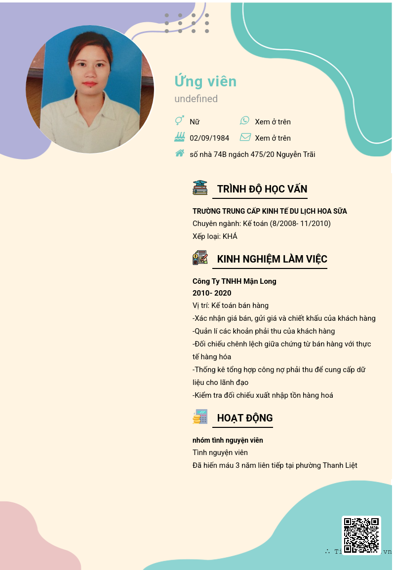 CV ứng viên