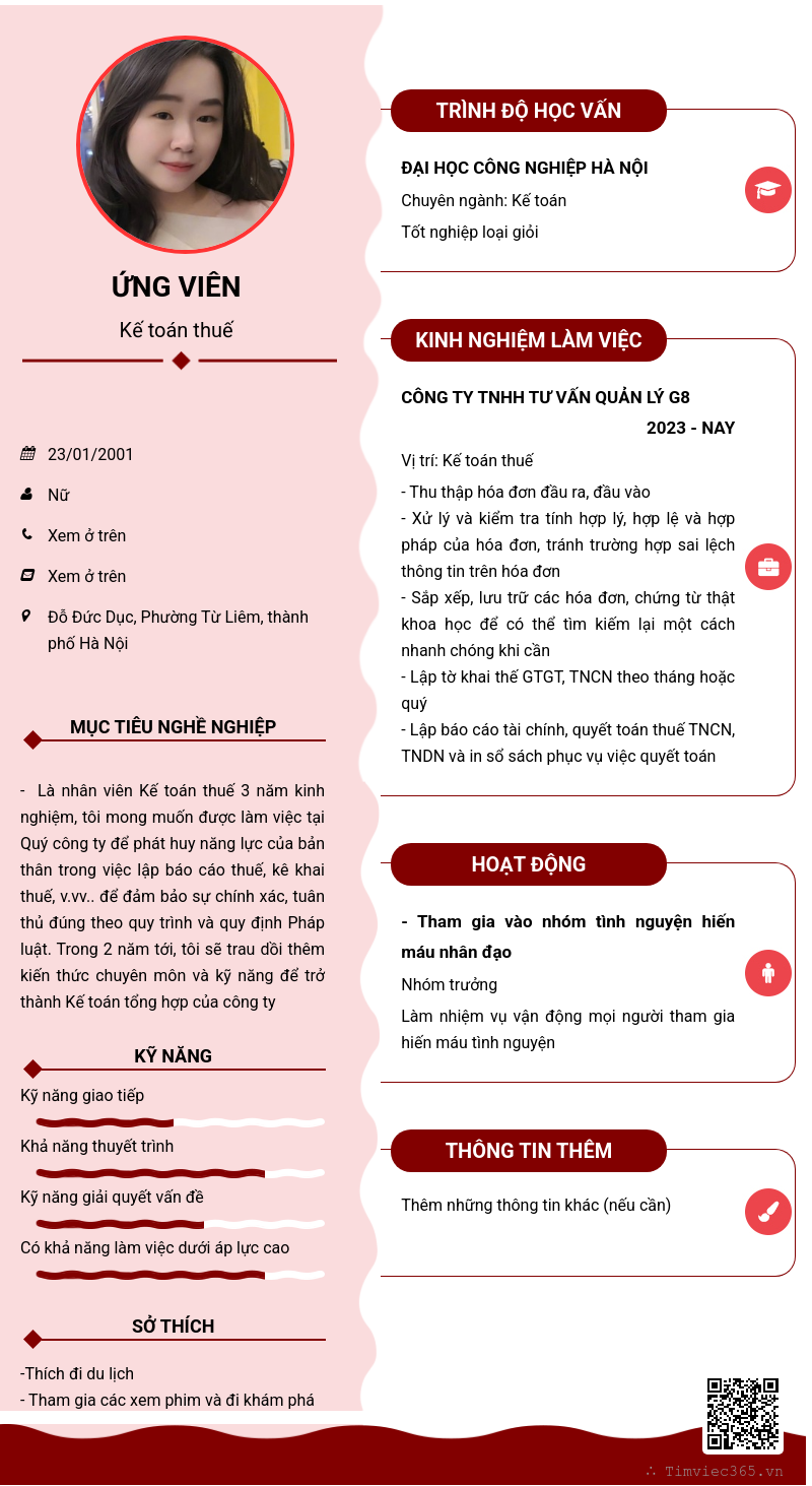 CV ứng viên