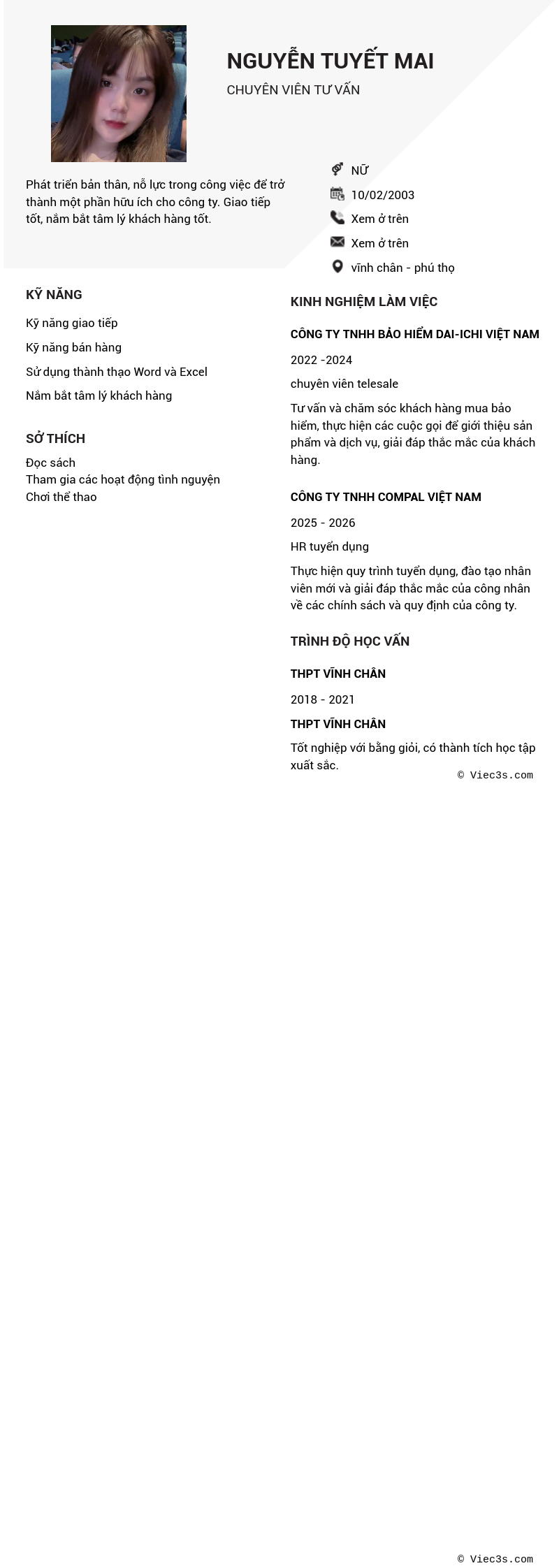 CV ứng viên