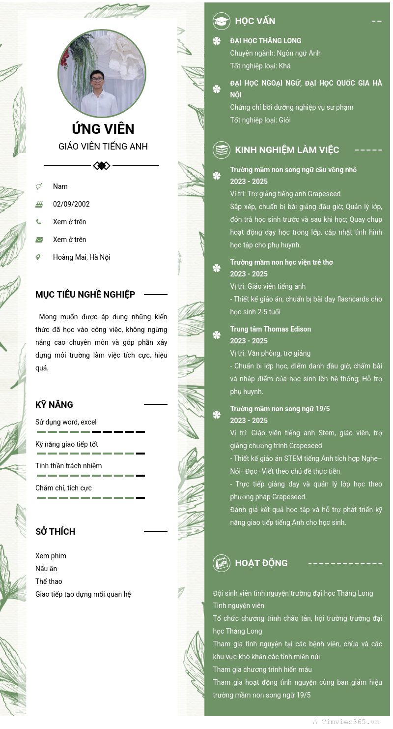 CV ứng viên