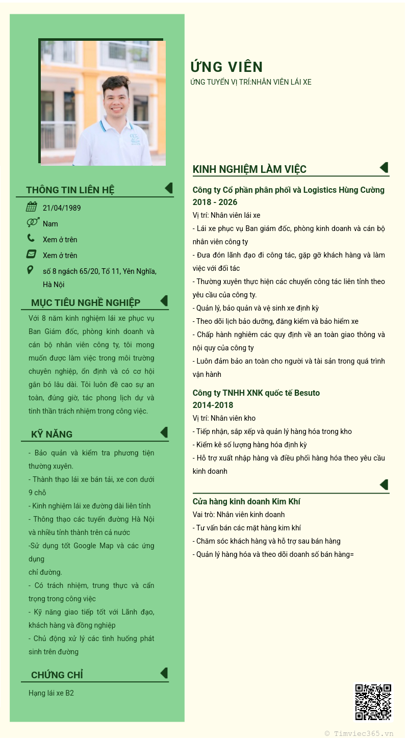 CV ứng viên