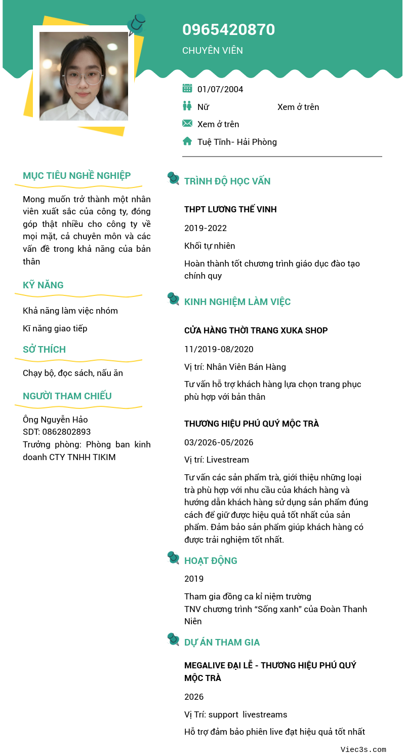 CV ứng viên