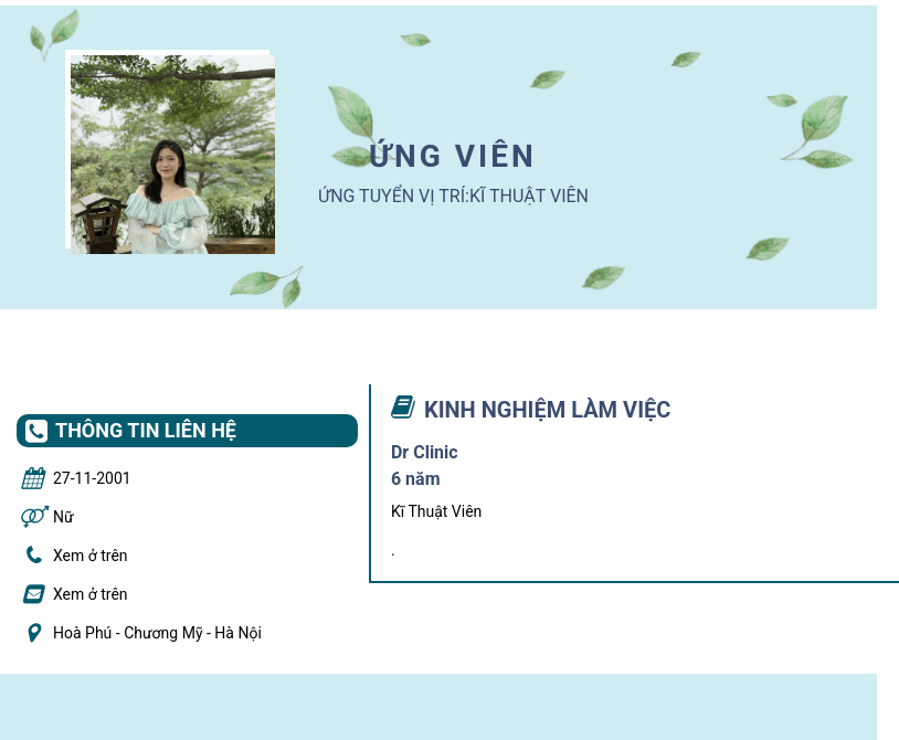 CV ứng viên