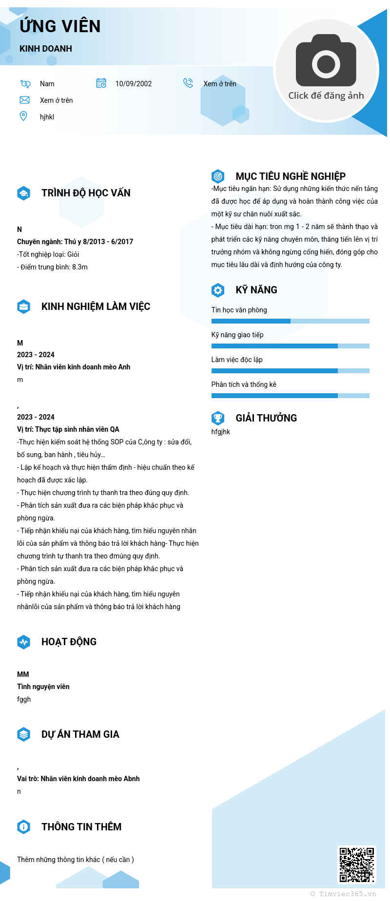 CV ứng viên