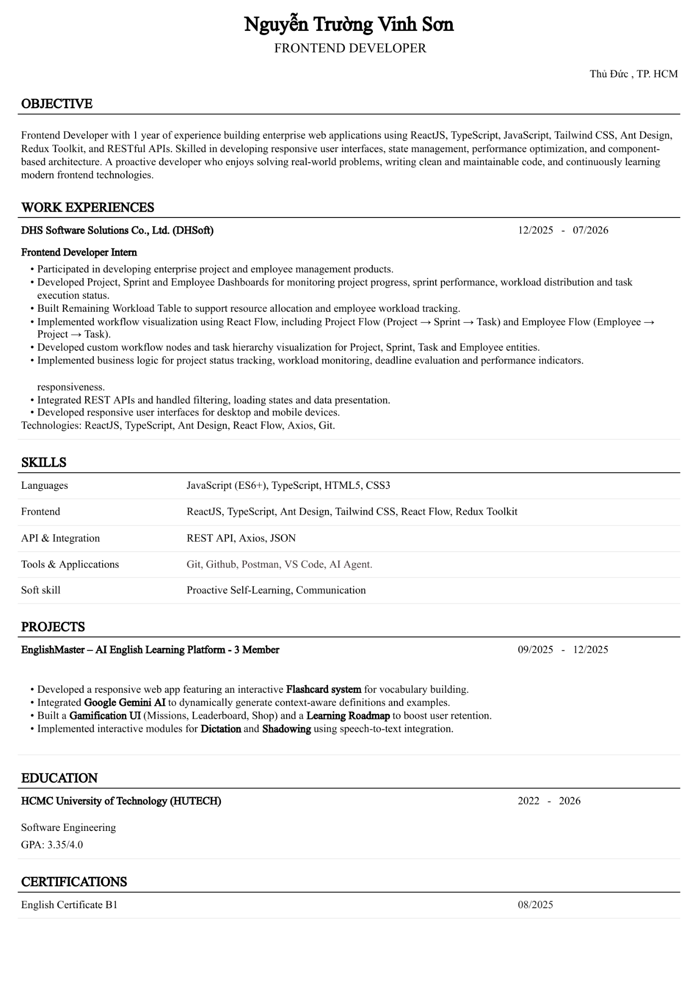 CV ứng viên