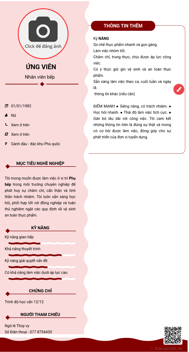 CV ứng viên
