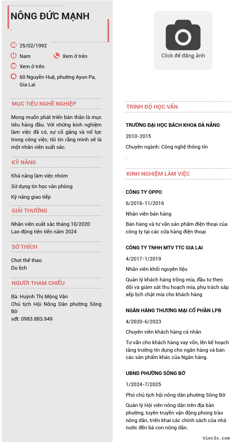 CV ứng viên