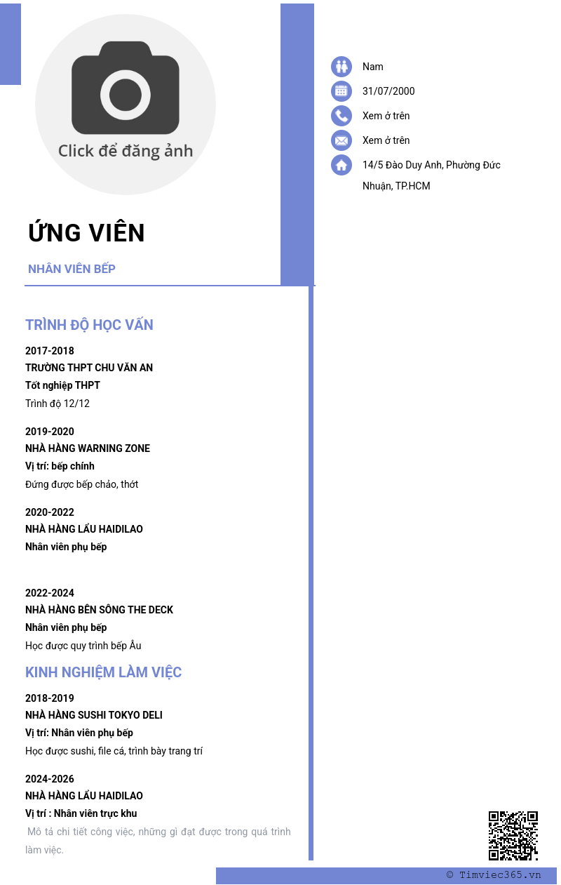 CV ứng viên