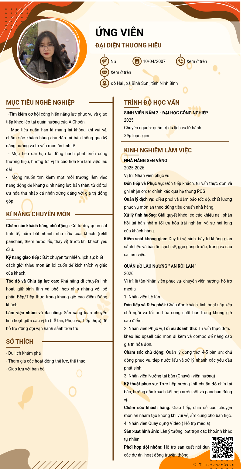 CV ứng viên