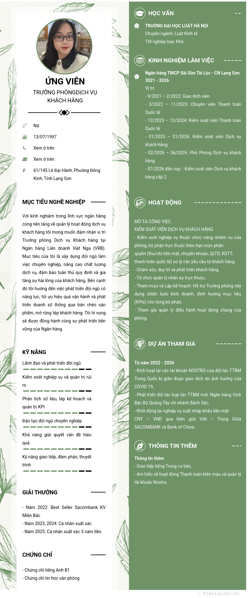 CV ứng viên