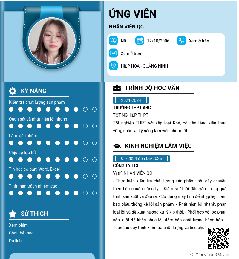 CV ứng viên
