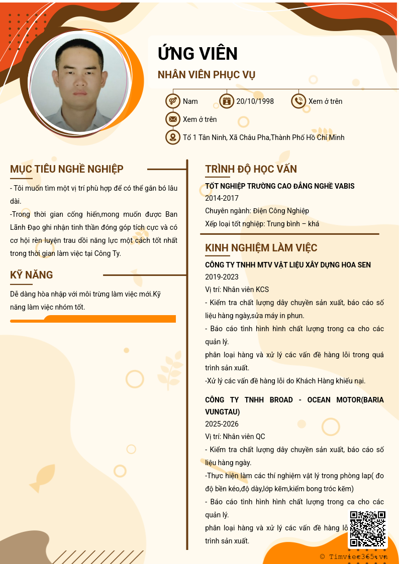 CV ứng viên