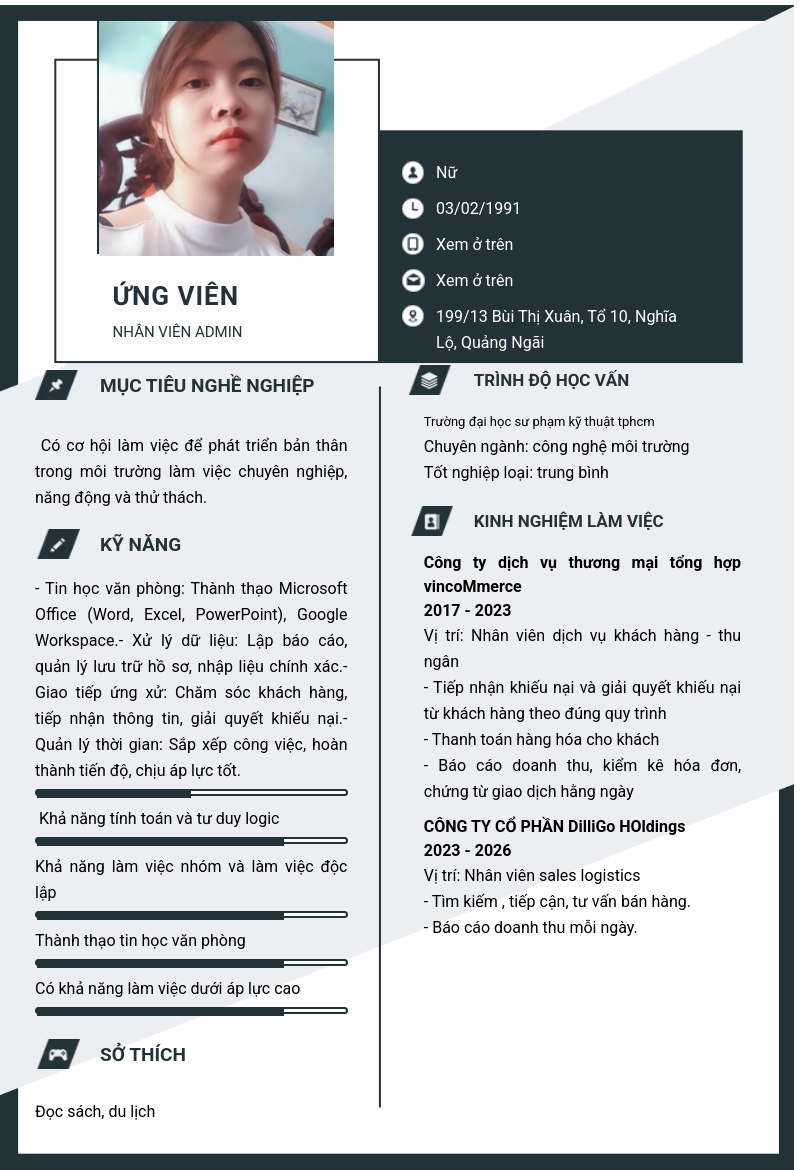 CV ứng viên
